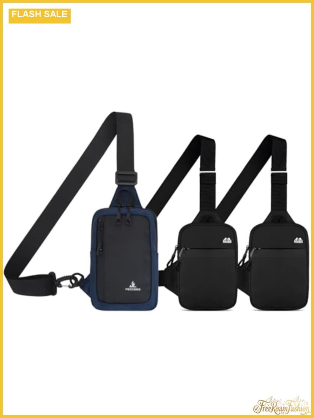 Nylon Crossbody Sling Bag Chest Bag Dual Pocket Water Resistant Unisex